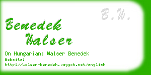 benedek walser business card